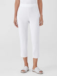 Eileen Fisher Washable Stretch Crepe High Waisted Slim Cropped Pant with Side Slit