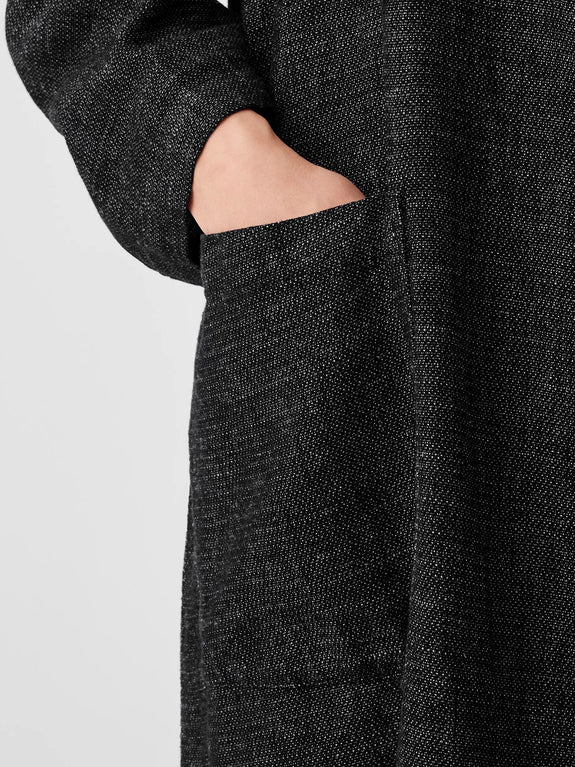 Eileen Fisher Tweedy Hemp/Cotton Kimono Jacket in Black
