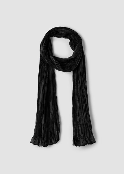 Eileen Fisher Whisper Silk Crinkle Scarf in Black