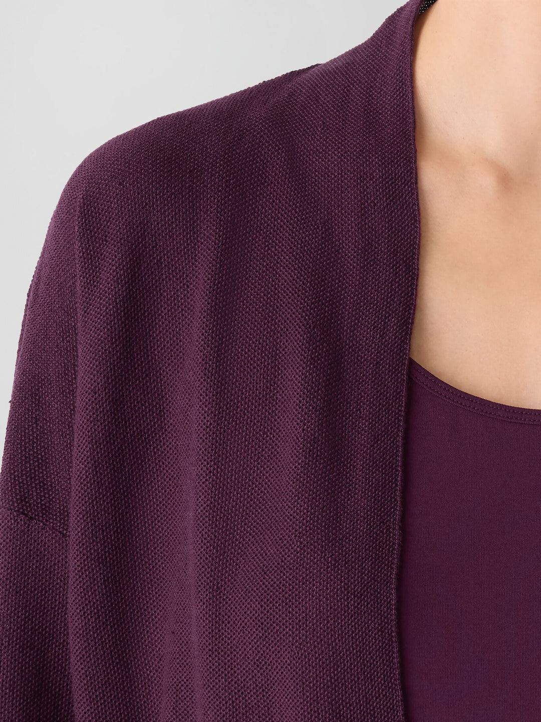 Eileen Fisher Organic Linen Cotton Long Cardigan in Blackberry
