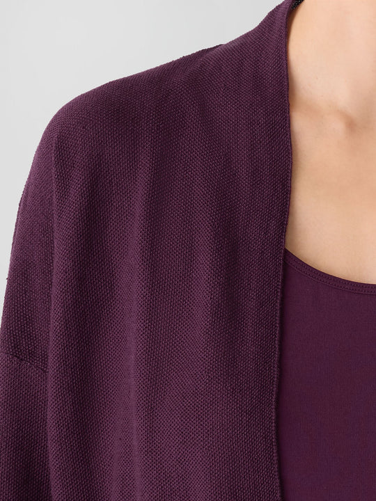 Eileen Fisher Organic Linen Cotton Long Cardigan in Blackberry