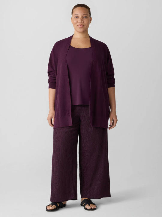 Eileen Fisher Organic Linen Cotton Long Cardigan in Blackberry