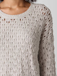 Eileen Fisher Cotton Fluff Crewneck Sweater in Bone