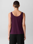 Eileen Fisher Fine Stretch Jersey Scoop neck Tank in Blackberry