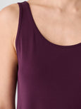 Eileen Fisher Fine Stretch Jersey Scoop neck Tank in Blackberry