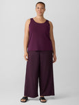 Eileen Fisher Fine Stretch Jersey Scoop neck Tank in Blackberry