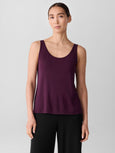 Eileen Fisher Fine Stretch Jersey Scoop neck Tank in Blackberry