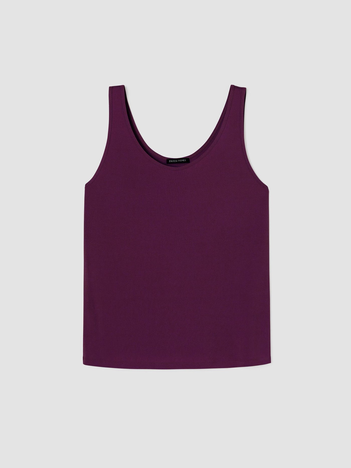 Eileen Fisher Fine Stretch Jersey Scoop neck Tank in Blackberry