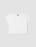 Eileen Fisher Organic Cotton Voile Box Top in White