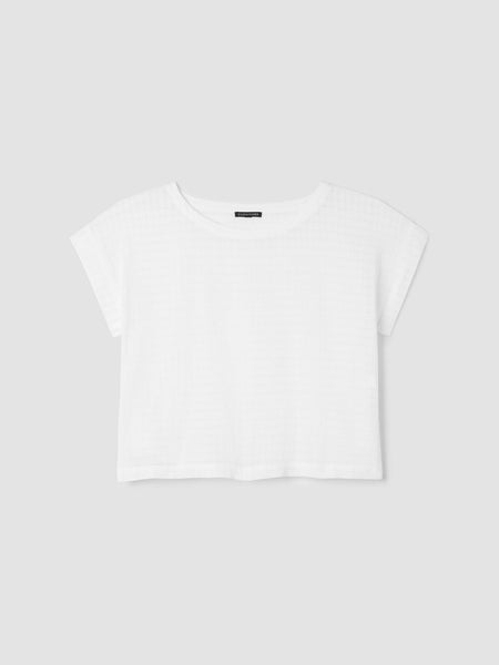 Eileen Fisher Organic Cotton Voile Box Top in White
