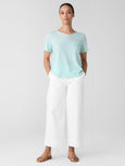 Eileen Fisher Organic Cotton Scoop Nk. SS T-Shirt in Pool