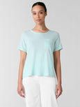 Eileen Fisher Organic Cotton Scoop Nk. SS T-Shirt in Pool