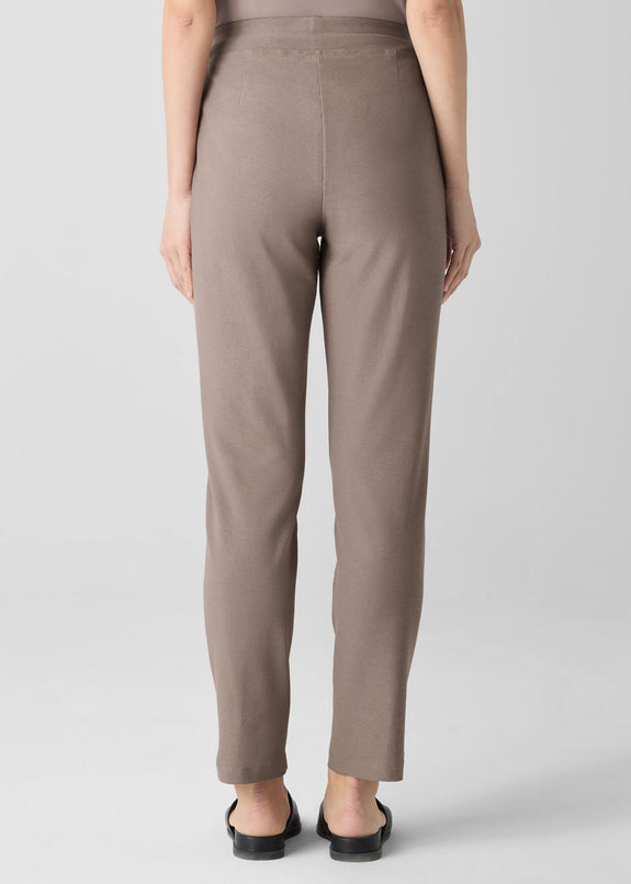back view of Eileen Fisher Washable Stretch Crepe Slim ankle Pant in Cocoa