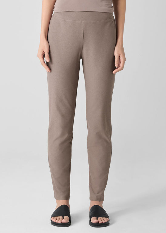 Eileen Fisher Washable Stretch Crepe Slim ankle Pant in Cocoa