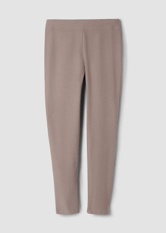 front view of Eileen Fisher Washable Stretch Crepe Slim ankle Pant in Cocoa