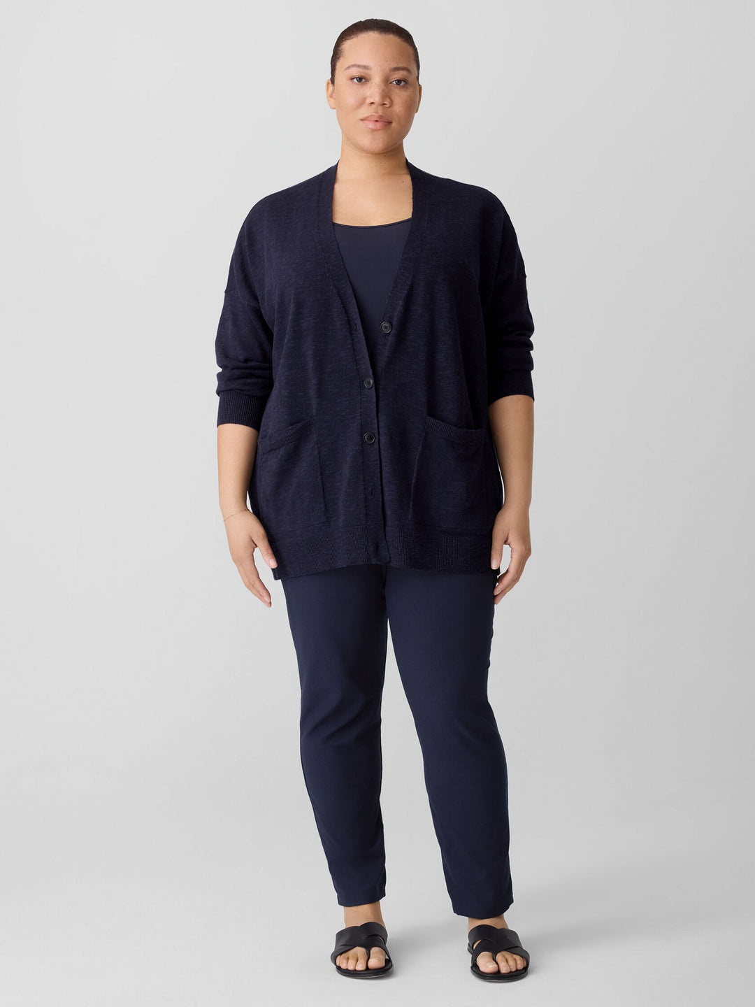 Eileen Fisher Washable stretch crepe Slim leg pant in Ink