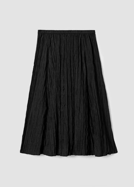 Eileen Fisher Crushed silk Pull on Skirt in Black