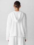 Eileen Fisher Lightweight Organic Cotton Terry Hoodie in White
