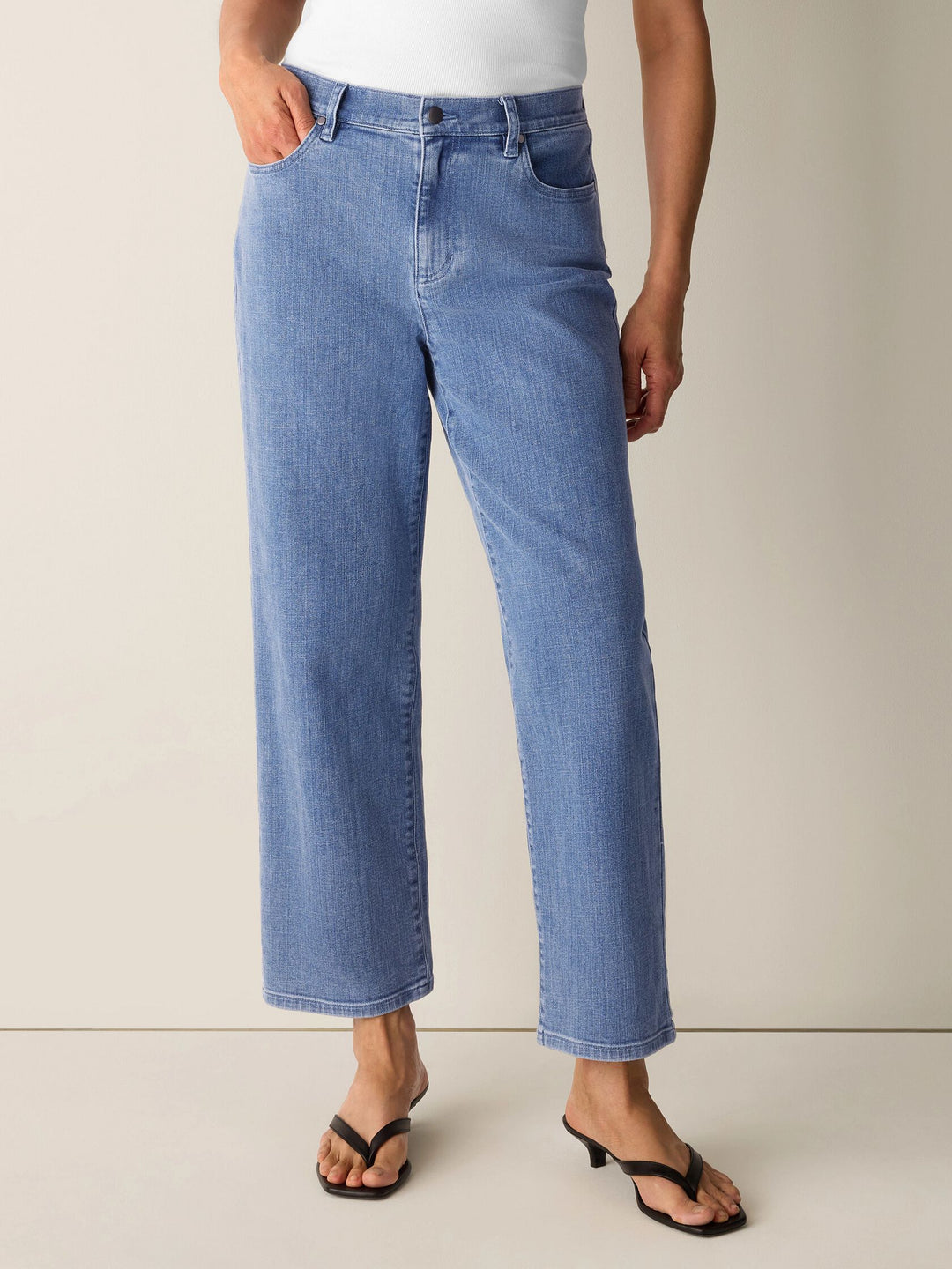 Eileen Fisher Cotton Stretch Denim Stretch Ankle Jean in Classic Indigo