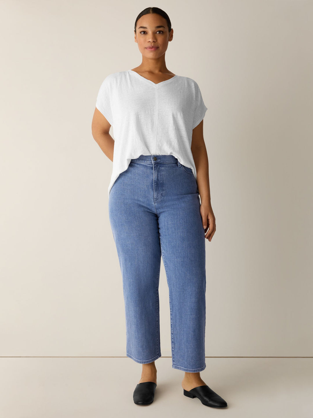 Eileen Fisher Cotton Stretch Denim Stretch Ankle Jean in Classic Indigo