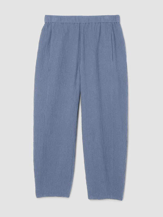 Eileen Fisher Organic Cotton Double Weave Ankle Lantern Pant in Haze