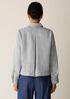 Eileen Fisher Striped Organic Linen Sheen Classic Collar A-Line Jacket in Wren