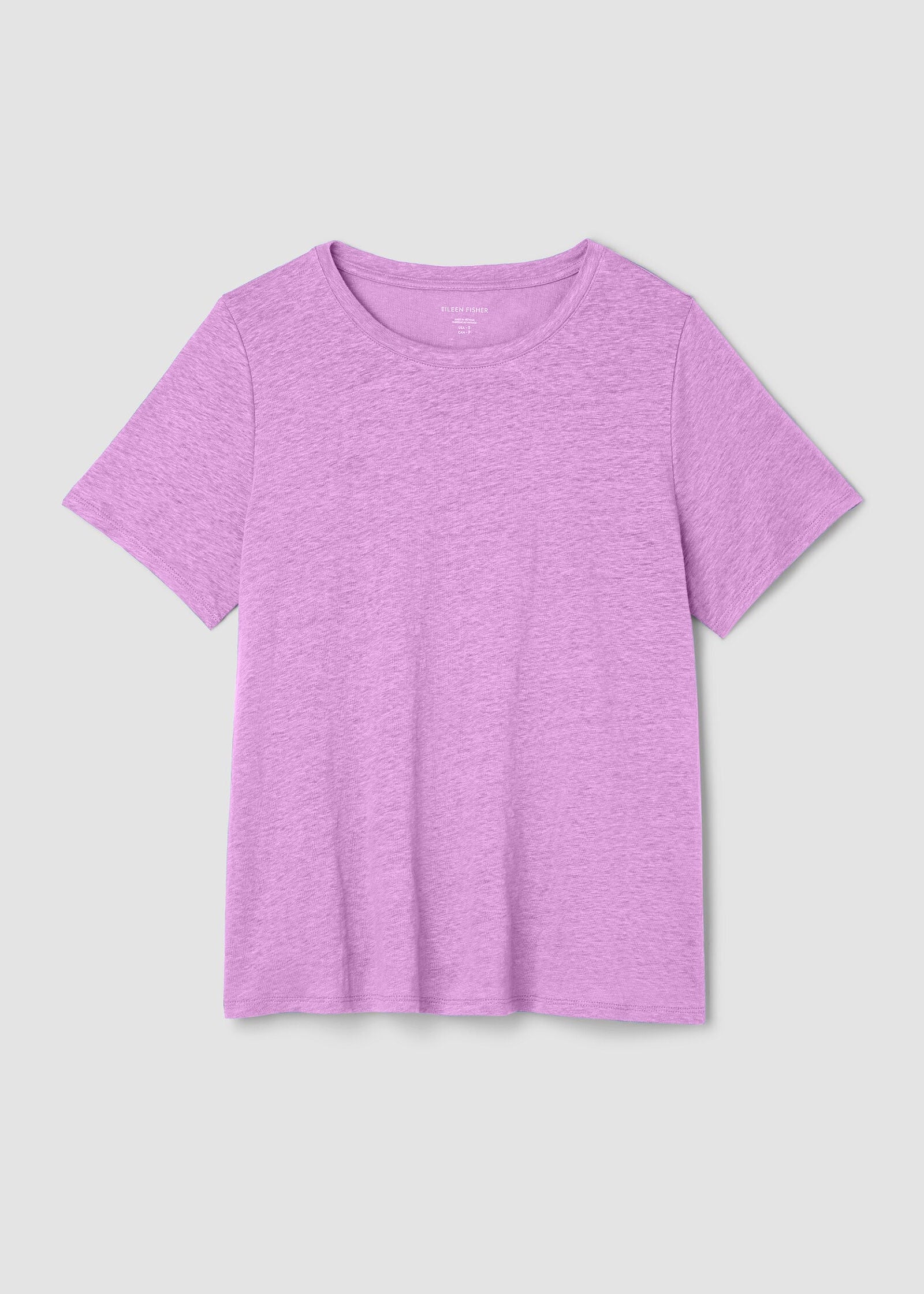 Purple t-shirt on a light gray background