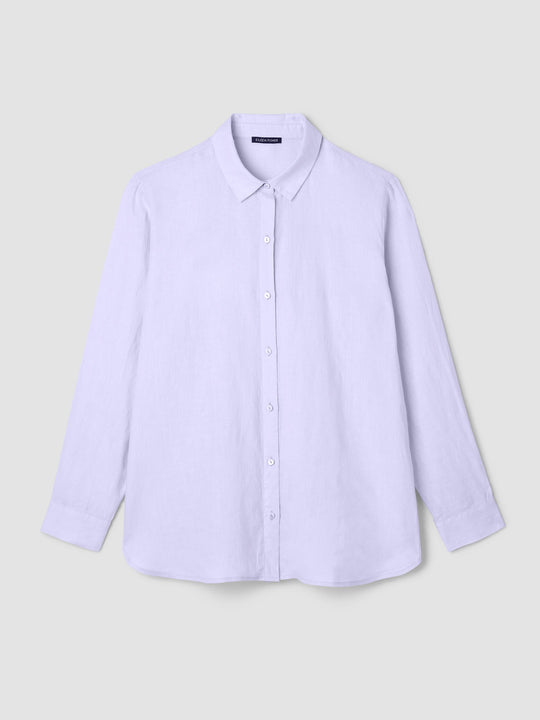 Eileen Fisher Organic Handkerchief Linen Class Shirt in Lilac Frost