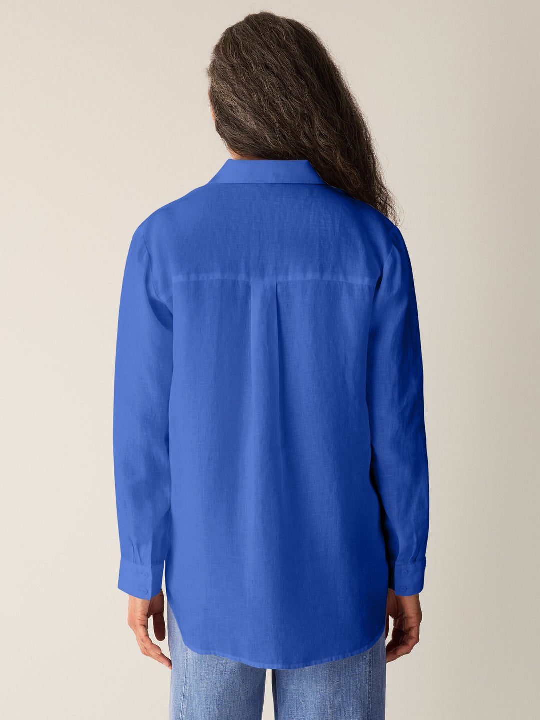Eileen Fisher Organic Handkerchief Linen Class Shirt in Blue Star