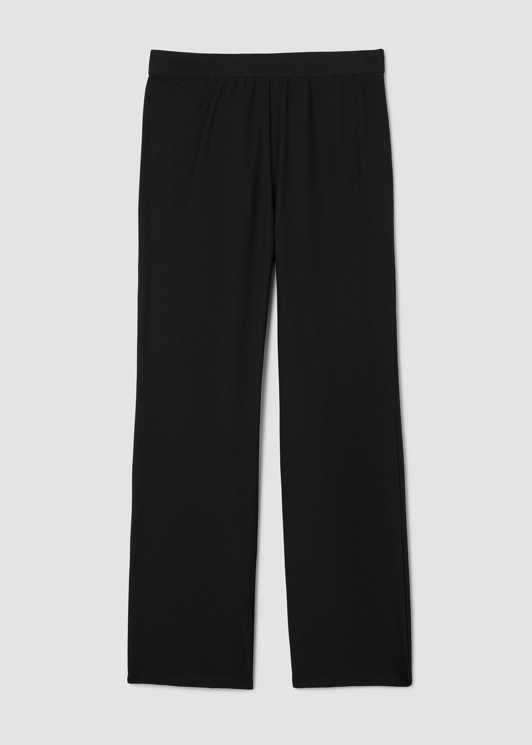Front view of plus size Eileen Fisher Washable Stretch Crepe Ankle Kick Pant in Black