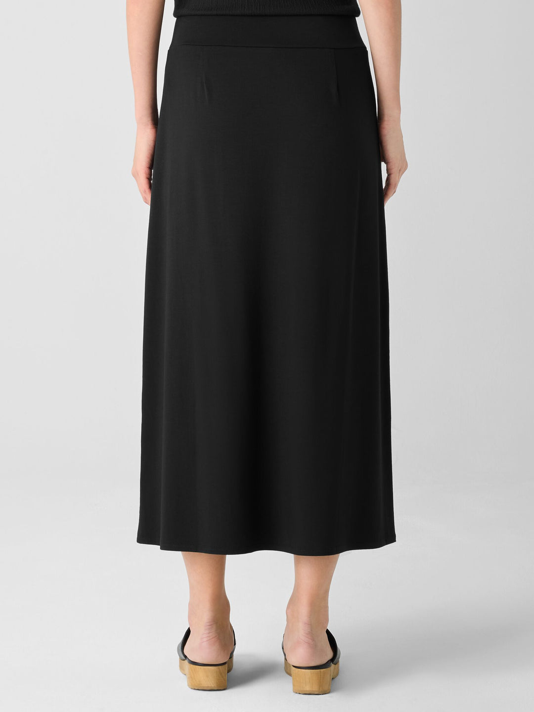 Eileen Fisher Str Jersey F/L A-Line Skirt in Black
