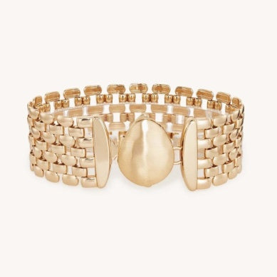 Dean Davidson gold Serra chain bracelet with central oval clasp detail