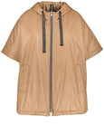 Samoon Zip Front Puffer Vest with Hood in Rustic Oak