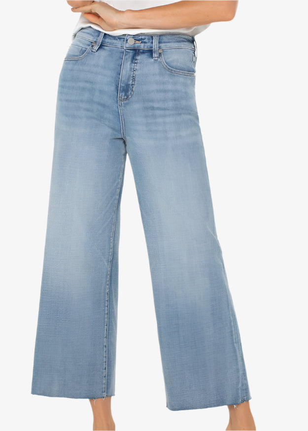 Liverpool Stride High Rise Crop Wide Leg Pant in Weir-Canyon