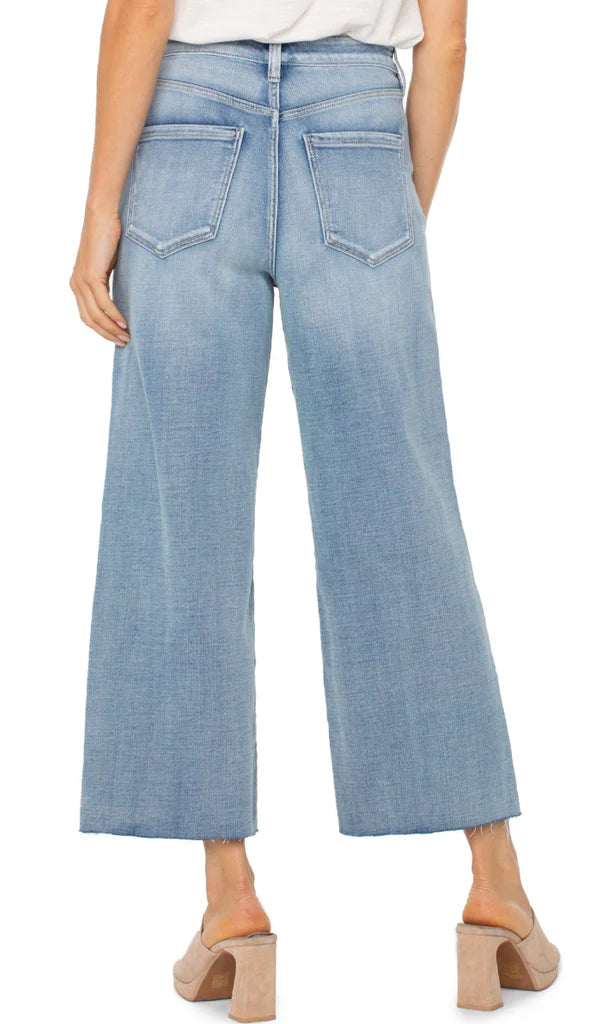 Liverpool Stride High Rise Crop Wide Leg Pant in Weir-Canyon