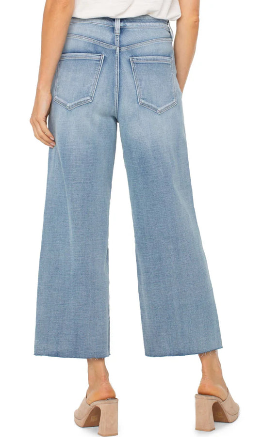 Liverpool Stride High Rise Crop Wide Leg Pant in Weir-Canyon
