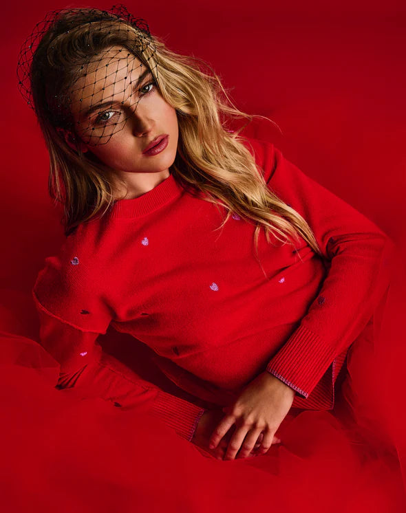 Lisa Todd Call it Love Lofty Lux Blend Sweater in Risky Red