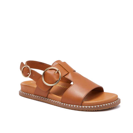 Minx Serene Velcro Strap Sandal in Tan