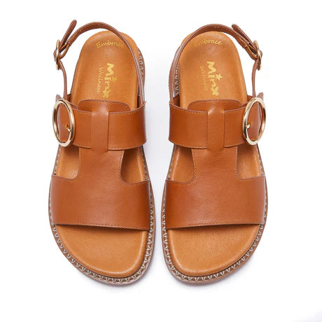 Minx Serene Velcro Strap Sandal in Tan