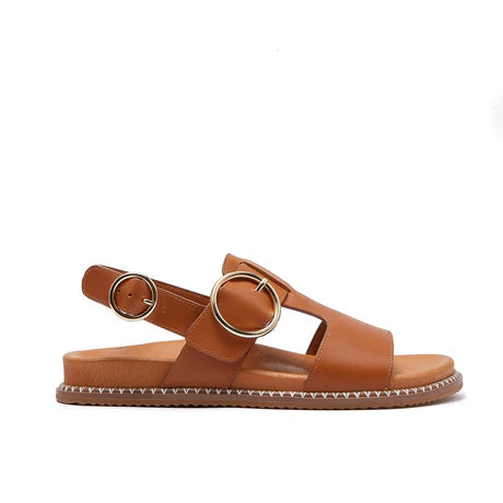 Minx Serene Velcro Strap Sandal in Tan