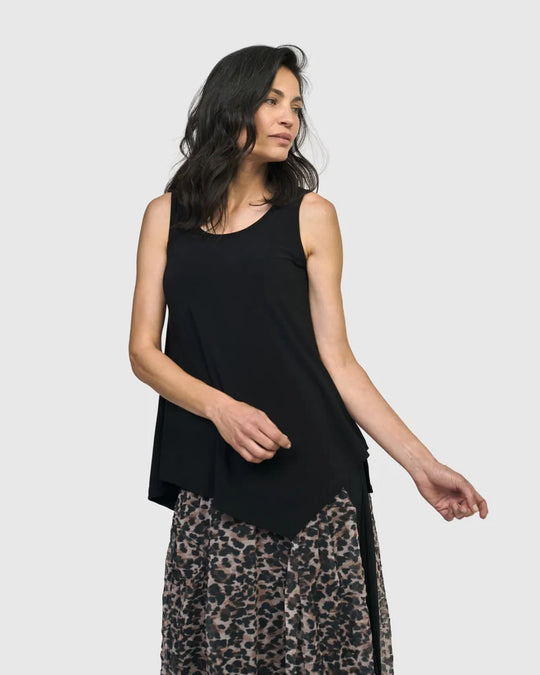 Alembika Jersey A Line Tank in Black