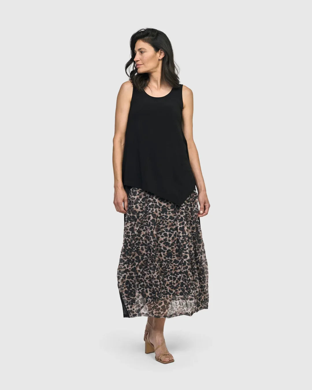 Alembika Jersey A Line Tank in Black