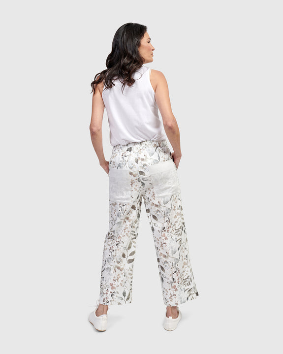 Alembika Print Linen Crop Pant in Flora