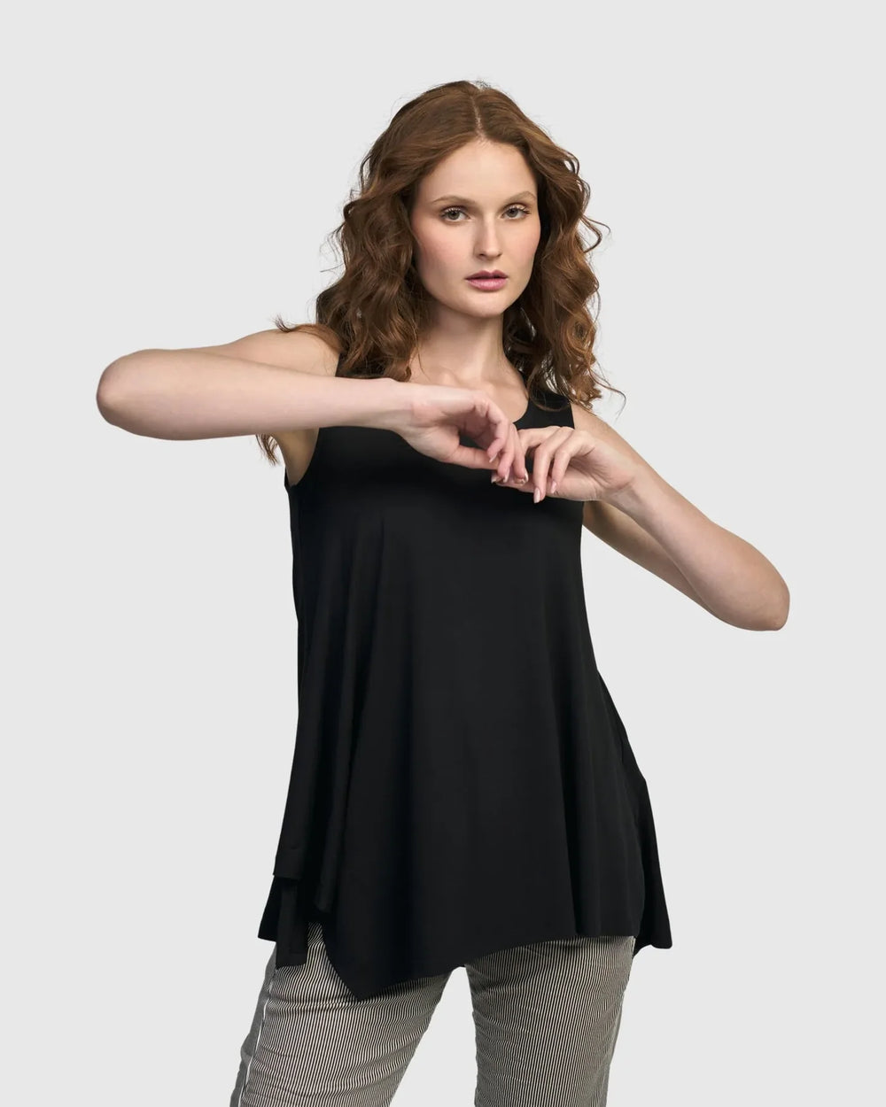 Alembika Jersey A Line Tank in Black