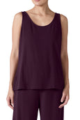 Eileen Fisher Fine Stretch Jersey Scoop neck Tank in Blackberry