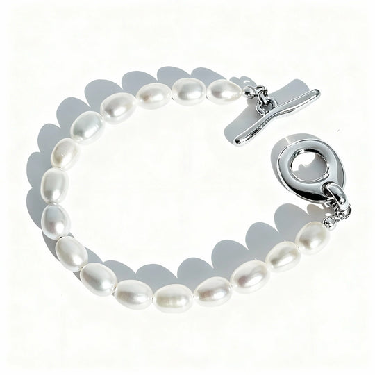 Biko Tasia Pearl Bracelet in Rhodium