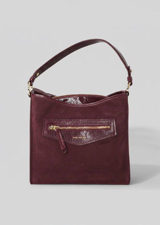 The Trend Large Suede Bag in Bordo