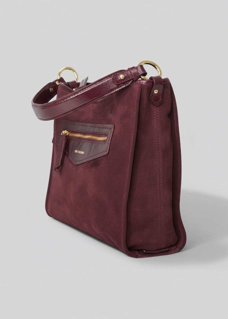 The Trend Large Suede Bag in Bordo