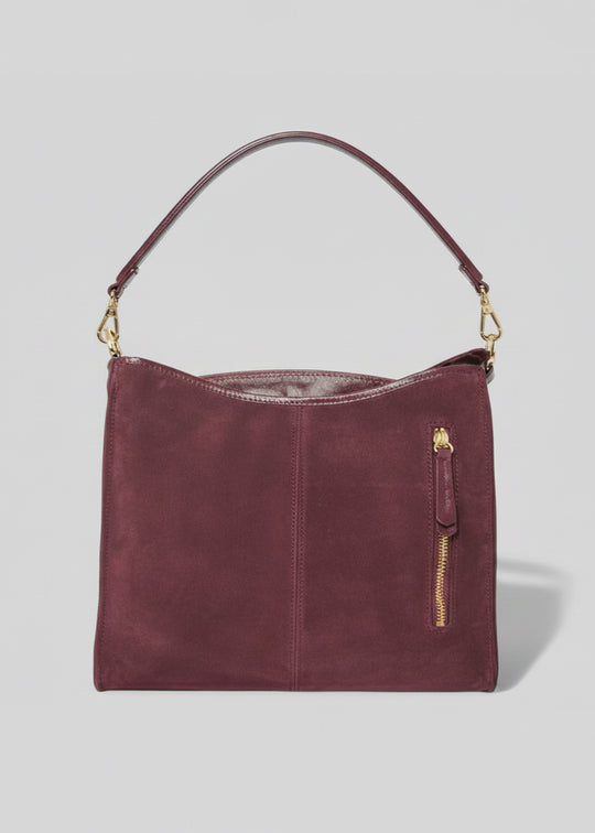 The Trend Large Suede Bag in Bordo