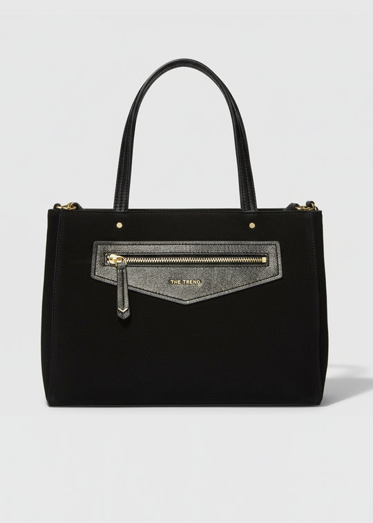 The Trend Large Suede Bag in Black